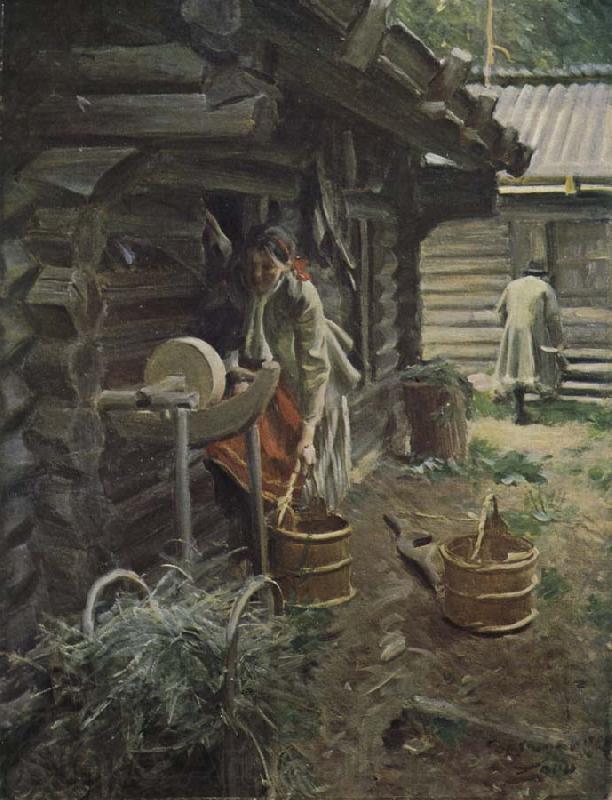 Anders Zorn vattna hasten Norge oil painting art